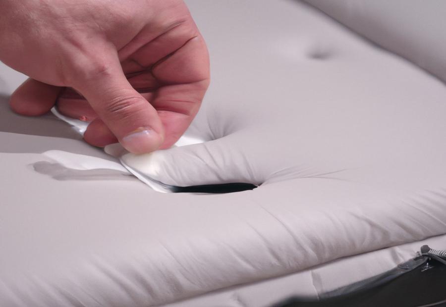 Step-by-step guide on repairing an air mattress using a repair kit 